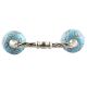 Turquoise Calla Lily Brown Etched Ceramic Cut Bridge Handle